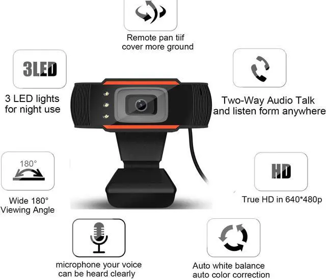 Alt view image 5 of 7 - Webcam 480P HD Video Web Camera with Microphone USB Plug and Play Autofocus Camera