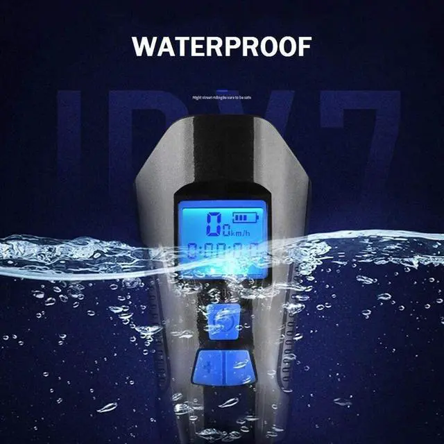 Alt view image 7 of 7 - USB Rechargeable Bike Light Set with LCD Speedometer Odometer- Super Bright LED Lights for Your Bicycle - Headlight and Taillight with Quick Release System - Best Front and Rear Cycle Lighting