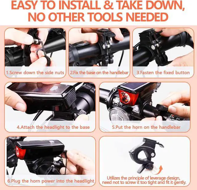 Alt view image 5 of 7 - Super Bright (350 Lumens) USB Rechargeable Bike Headlight with Free Taillight| 2000mAh Lithium Battery | Water Resistant - Fits All Bicycles, Easy Install & Quick Release- 1 Year Warranty