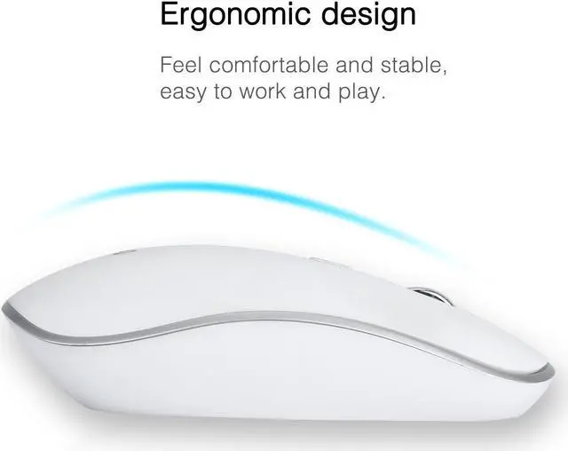 Alt view image 5 of 7 - Wireless Keyboard and Mouse, 2.4GHz Ultra Thin Full Size Wireless Keyboard Mouse Combo Set with Number Pad for Computer, Laptop, PC, Desktop, Notebook, Windows 7, 8, 10-(White)