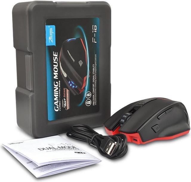 Alt view image 2 of 7 - Zelotes F-18 Gaming Mouse, Wireless/Wired Mouse for Office or FPS Gamers, Adjustable Mouse Length & 7 Buttons, Up to 3200 Adjustable DPI for Windows 7/8/10/XP Vista Linux, Black