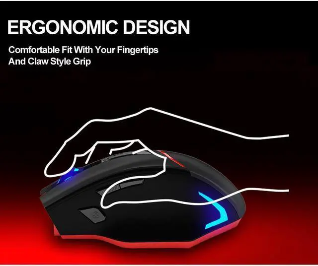 Alt view image 7 of 7 - Zelotes F-18 Wireless/Wired Rechargeable Gaming Mouse - High Precision USB Computer - Adjustable up to 3200 DPI Gamer Wired Mice for PC, PS4 & Laptop