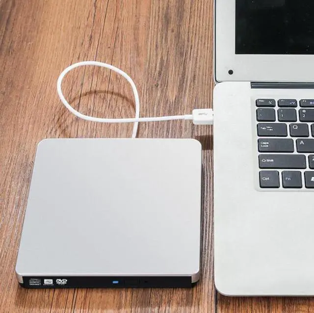 Alt view image 6 of 7 - LUOM USB3.0/USB-C External CD DVD Drive, USB 3.0 Portable CD DVD +/-RW Drive Slim CD DVD ROM Rewriter Burner CD DVD Player for Laptop Desktop MacBook PC Windows Linux Mac Os (Silver)