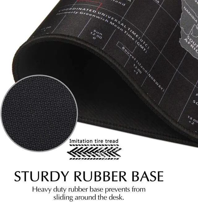 Alt view image 6 of 7 - Large Gaming Mouse Pad / Mat with Smooth Surface and Stitched Edges Non-Slip Rubber Base Extended Game Mouse Mat| World Map (700×300×2mm)