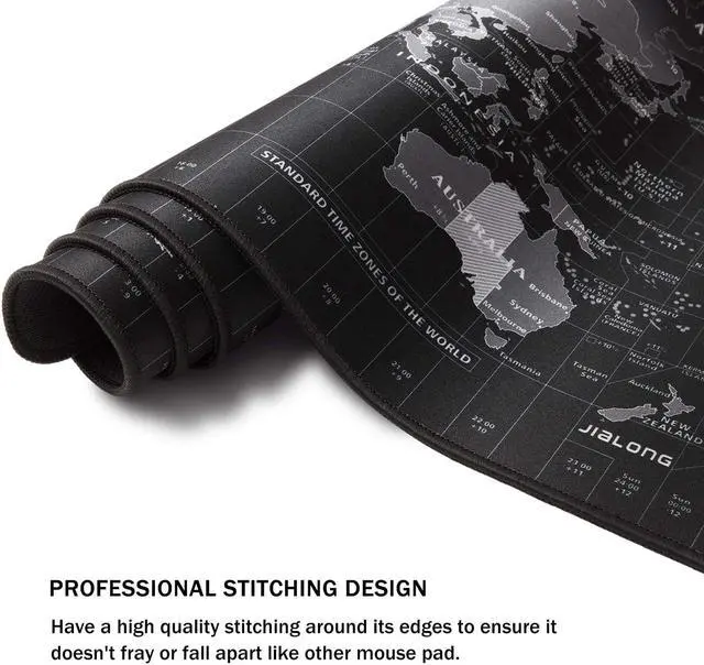 Alt view image 5 of 7 - XXL Gaming Mouse Pad Extended Mousepad Mouse Pat with Durable Stitched Edges Game Mouse Mat Ideal for Desk Cover, Computer Keyboard, PC and Laptop (31.50 X 15.75X 0.08IN) (World Map)