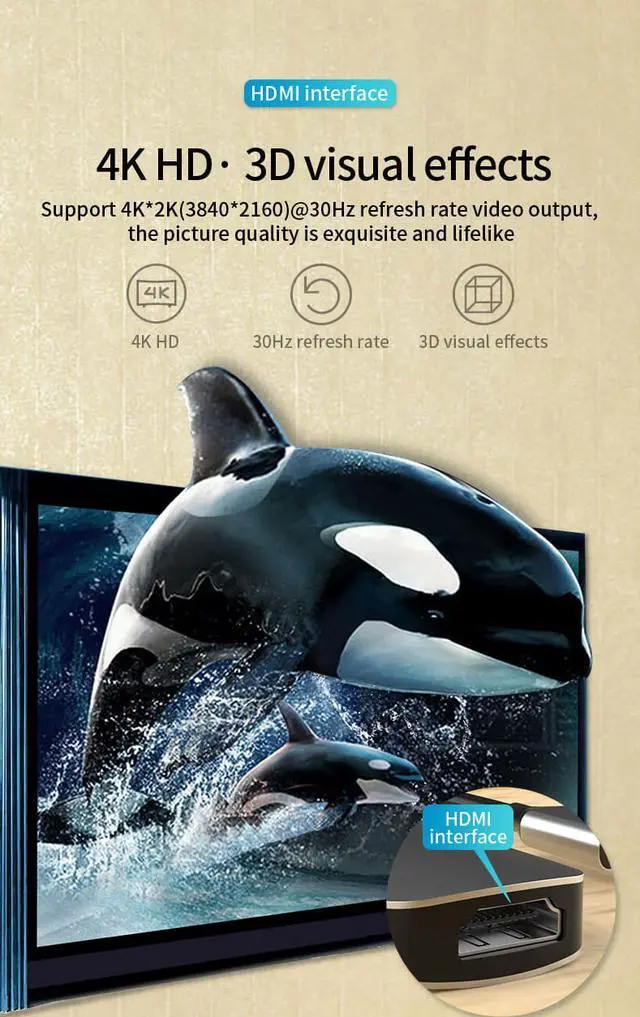 Alt view image 5 of 7 - USB C Hub, USB Hub to HDMI 4-in-1 Adapter with USB 3.0/2.0 Port,PD Charging Port,4K HDMI Adapter Compatible for MacBook Pro Air USB C Laptops and More Type C Devices