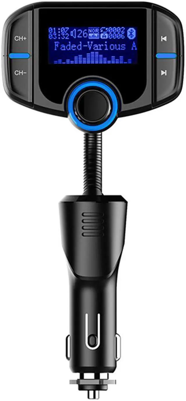 Main image of LUOM BT70 Wireless Car Bluetooth Adapter,Radio FM Transmitters HandsFree Call Receiver and MP3 Music Audio Play,QC3.0 and Smart 2.4A Dual USB Charger,1.7" led Display,Aux Port,TF Card