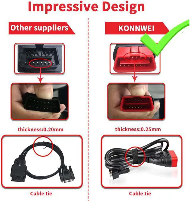 Alt view image 5 of 7 - KW830 OBD2 Scanner Professional OBDII/EOBD Auto Fault Code Reader Automotive Check Engine Light Diagnostic EOBD Scan Tool for All OBDII Protocol Cars Since 1996
