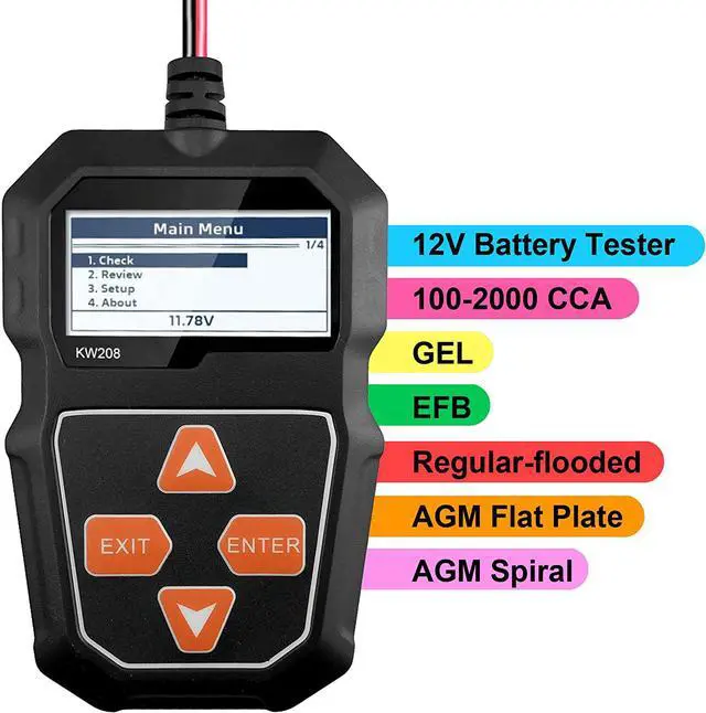 Main image of KW208 12V Car Battery Tester Automotive 100-2000 CCA Battery Load Tester Battery Tester Digital Analyzer Bad Cell Test Tool for Car/Boat/Motorcycle and More