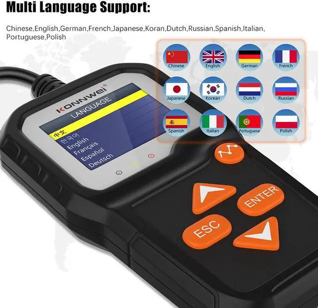Alt view image 7 of 7 - KW650 6V 12V 100-2000 CCA Car Battery Tester Auto Battery Load Tester Charging Cranking System Analyzer With Pure Copper Alligator Rings Clips  for Car Boat Motorcycle Truck Marine