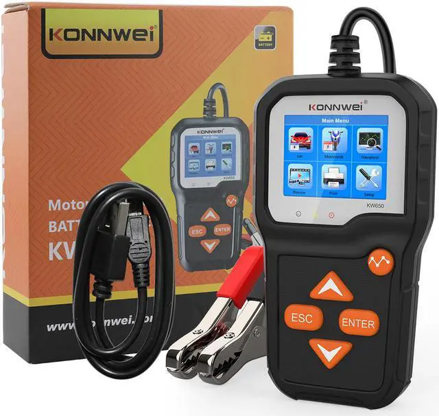 Main image of KW650 6V 12V Car Battery Tester Automotive 100-2000 CCA Battery Load Tester Battery Tester Digital Analyzer Bad Cell Test Tool for Car/Boat/Motorcycle and More