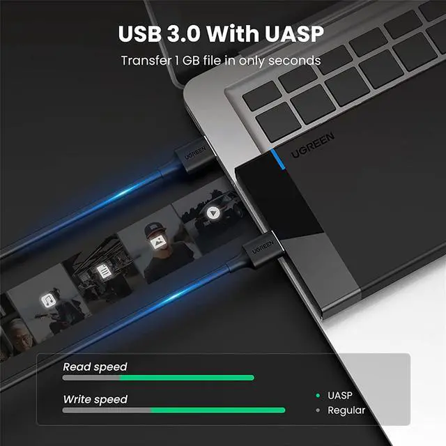 Alt view image 5 of 7 - LUOM 2.5 Hard Drive Enclosure Portable USB3.0 to SATA External Drive Adapter for 7mm/9.5mm SSD HDD,Tool Free,Max 6TB with UASP Compatible for Seagate, WD, Toshiba