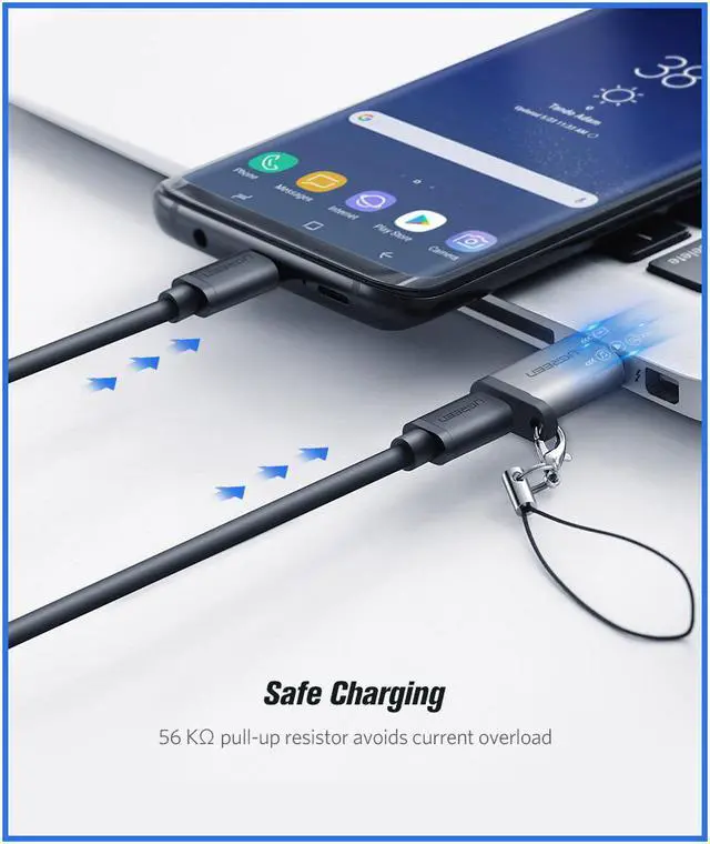 Alt view image 5 of 7 - LUOM Micro USB C Adapter Type C Charger Converter with Keychain Connector Compatible for MacBook Pro, Samsung Galaxy Note9 S8 Plus S9, Nintendo Switch, LG V20 G5/6, Google Pixel 2 XL, Nexus 5X 6P-1Pcs