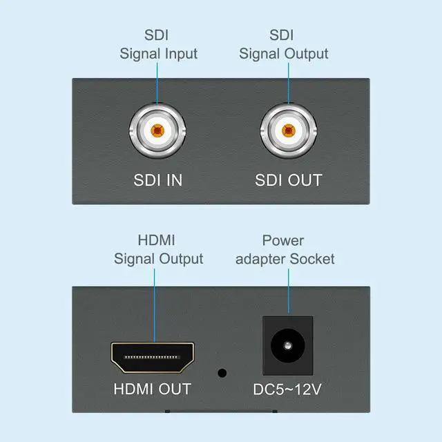 Alt view image 3 of 7 - SDI to HDMI Video Micro Converter with Audio Embedder, SDI to HDMI Audio De-embedder Support 3G-SDI, HD-SDI, SD-SDI Auto Format Detection and Stereo Audio De-embedder, SDI Loopout