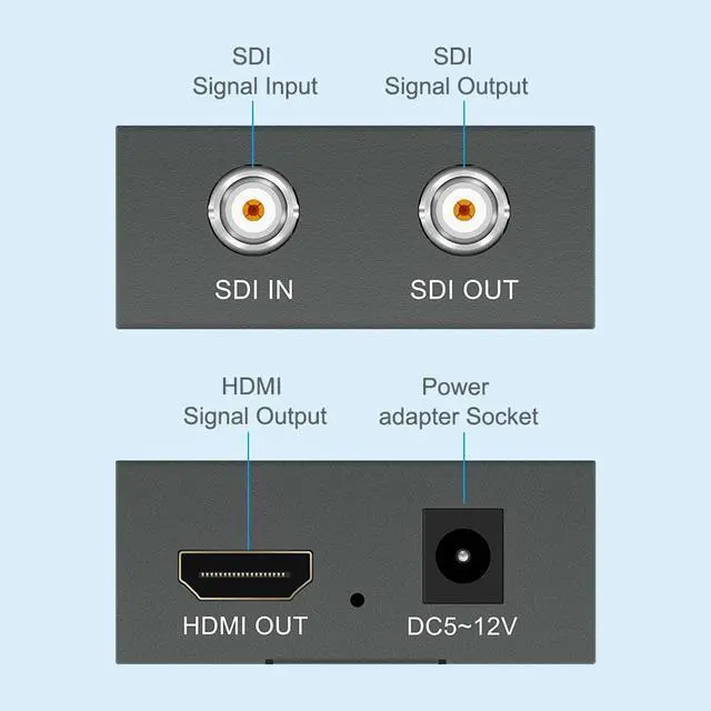 Alt view image 3 of 7 - SDI (SD-SDI/HD-SDI/3G-SDI) to HDMI Converter, SDI to HDMI Converter Adapter,SDI in HDMI Out, SDI in SDI Out Loopout 1080P @60Hz Video Audio Splitter, Auto Format Detection and Stereo Audio De-embedder