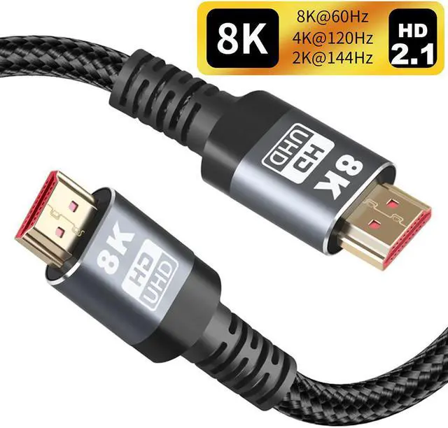 Main image of 8K HDMI 2.1 Cable 10FT,48Gbps Ultra High Speed Black Braided HDMI Cord - Get 4k @ 120Hz On PS5 - Supports 8k @ 60Hz, HDR, eArc, Dolby Vision, & More