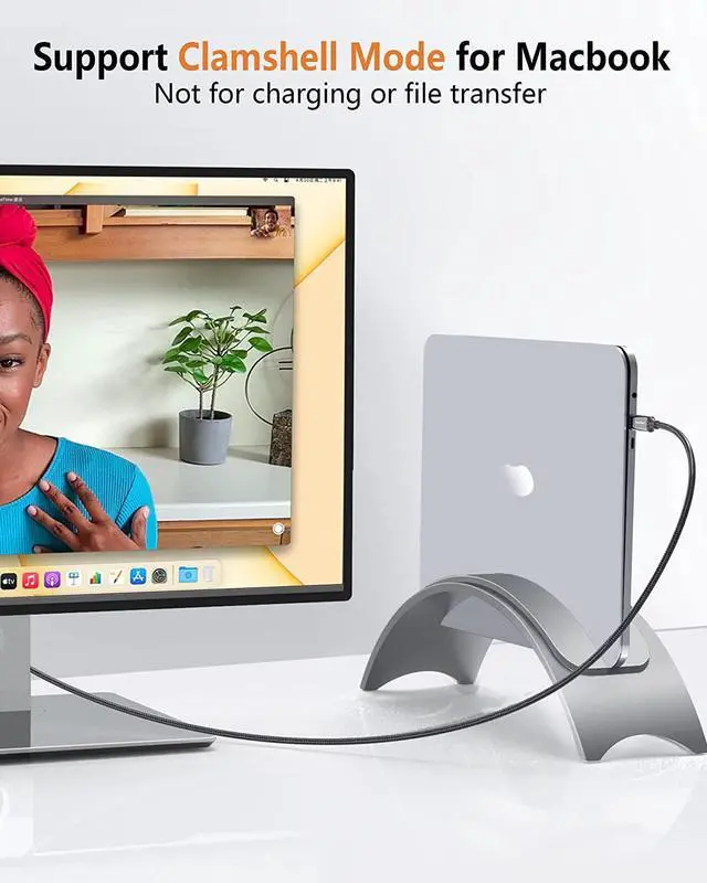 Alt view image 5 of 7 - 8K USB-C to Displayport Cable 3.3FT/1M,  Thunderbolt 3/USB Type C to DP 1.4 Video Adapter Cord 8K@60Hz 4K@144Hz for MacBook Pro/Air,iMac,iPad Pro 2020,XPS,Galaxy S20