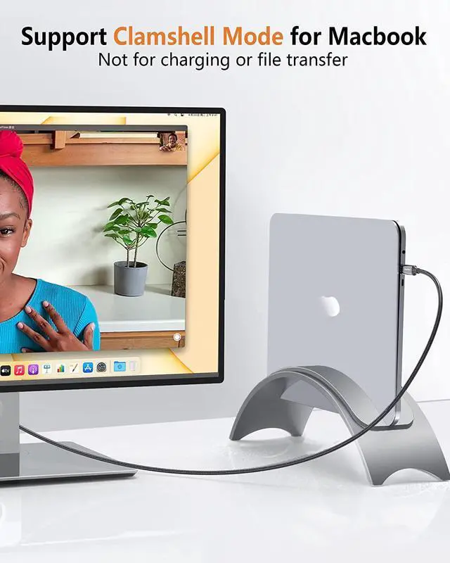 Alt view image 5 of 7 - 8K USB-C to Displayport Cable 6.6FT/2M, Thunderbolt 3/USB Type C to DP 1.4 Video Adapter Cord 8K@60Hz 4K@144Hz for MacBook Pro/Air,iMac,iPad Pro 2020,XPS,Galaxy S20