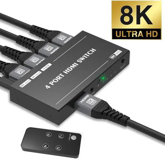 Main image of HDMI Switch,LUOM hdmi Switcher 4 in 1 Out Ultra 8K HD Directional Switch 8K@60Hz 4K@120Hz High Speed 48Gbps Switch 8K hdmi Splitter ps5 with Remote Control Support Xbox X PS5 luminum Shell