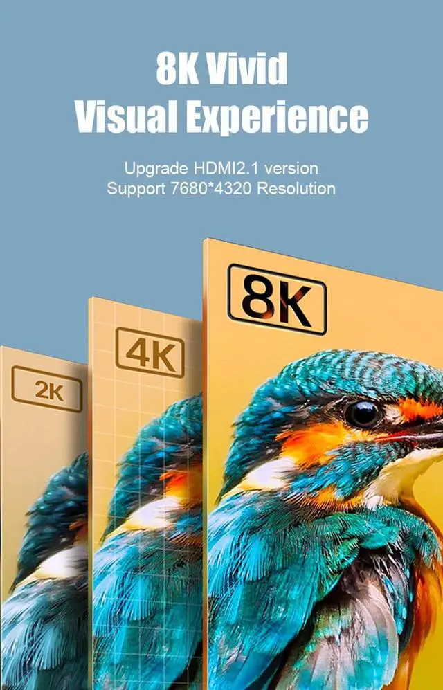 Alt view image 2 of 7 - HDMI Switch,LUOM hdmi Switcher 4 in 1 Out Ultra 8K HD Directional Switch 8K@60Hz 4K@120Hz High Speed 48Gbps Switch 8K hdmi Splitter ps5 with Remote Control Support Xbox X PS5 luminum Shell