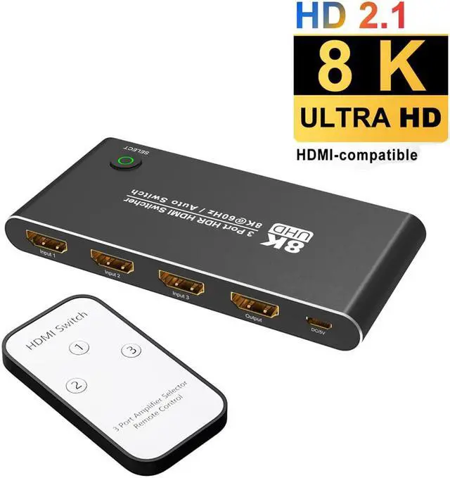 Main image of LUOM HDMI Switcher with Remote Control, Ultra HD 8K High Speed 48Gbps Directional Switch Only 3in 1out 8K@60Hz 4K@120Hz Splitter Converter (8K)