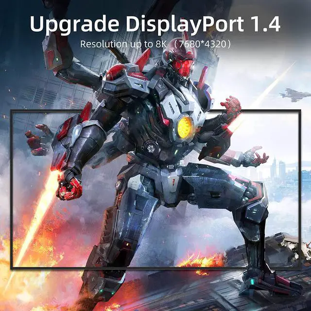 Alt view image 6 of 7 - DisplayPort 1.4 Fiber Optic Cable - LUOM 16 feet | 32.4Gbps, 8K@30Hz, 5K@60Hz, 4K@120Hz, Fiber Optic, AOC - SlimRun AV Series