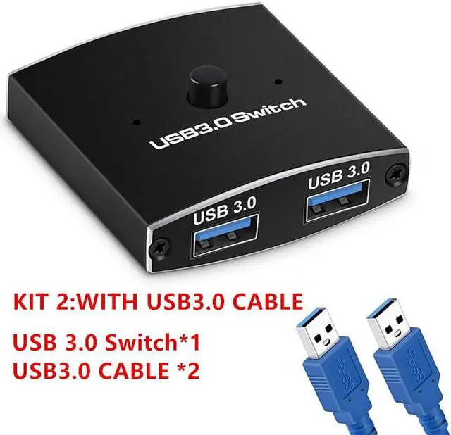 Main image of LUOM Bi-Directional USB Switch KVM USB HUB 3.0 Switcher Selector KVM Switch for PC Keyboard Mouse Printer 1 PC Sharing 2 Devices USB Switch,1 In 2 Out / 2 In 1 Out , Includes Two 3.3FT Data Cables