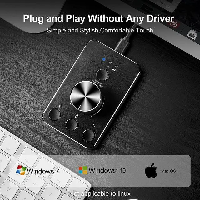 Alt view image 3 of 7 - Multimedia Controller Knob with Mic-Mute Function and Safe Volume Range Setting, USB C Port Audio Adjuster Volume Controller Compatible with Win 7/8/10/11 and Mac OS