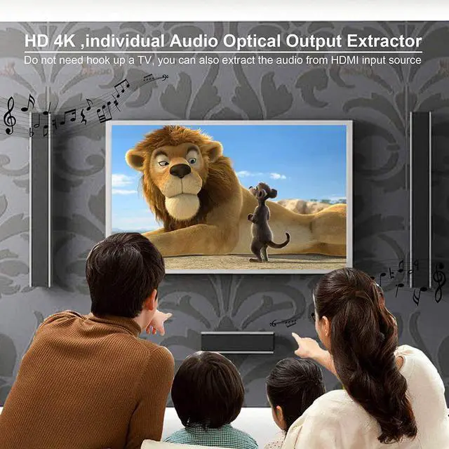 Alt view image 7 of 7 - 4K@60Hz HDMI Switch Splitter 2x4 with Audio Extractor, HDMI2.0b Switch Box with HDMI Toslink SPDIF /3.5mm Audio Out, HDMI Selector Switch with Remote, Support HDCP 2.2, HDMI2.0b, RGB4:4:4, 4K HDR