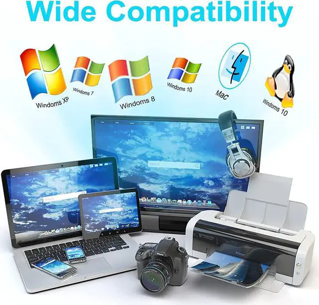 Alt view image 6 of 7 - 4K@60Hz HDMI2.0b KVM Switch 2 Computers Dual Monitor, 2 in 2 Out 2 Port Type-C HDMI KVM Switch with 4K HDMI, 2xUSB 3.0, Keyboard Mouse, for MacBook, USB-C HDMI PC