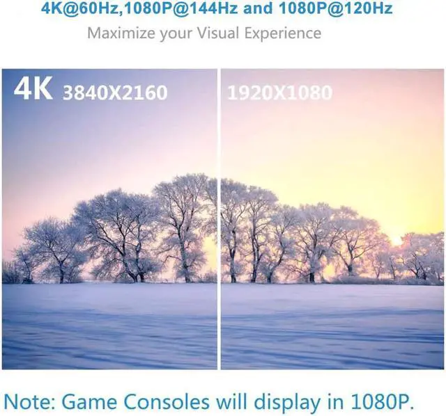 Alt view image 5 of 7 - 4K HDMI to DisplayPort Adapter with USB Power, 4K@60Hz Gold Plated HDMI to Displayport Adapter/Converter Male to Female Black (4K@60Hz)