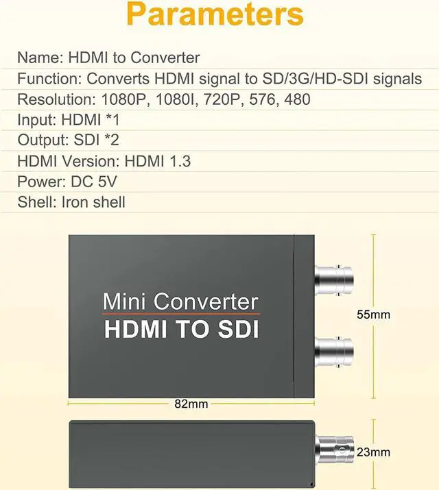 Alt view image 2 of 7 - LUOM 1080P HDMI to 3G SDI Converter