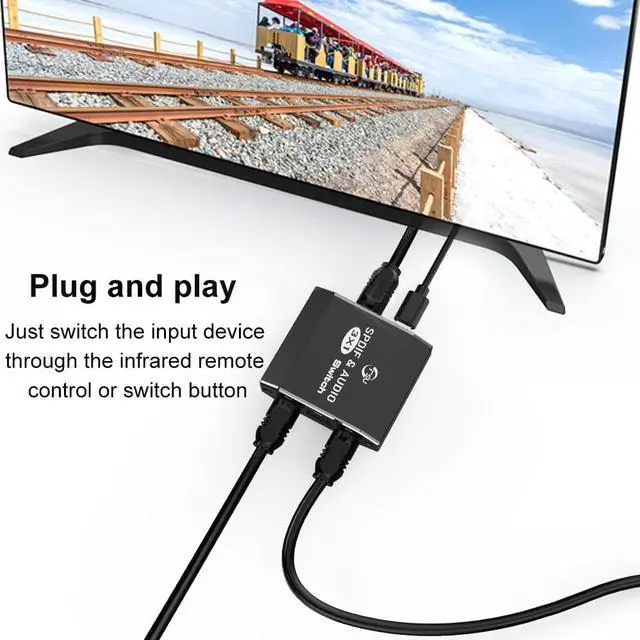 Alt view image 3 of 7 - 3x1 Digital Optical Audio Switcher, SPDIF Toslink Optical Fiber Audio Switch, 3 in 1 Out Toslink Switcher with IR Remote/Optical Cable, Support LPCM2.0 / DTS / Dolby Digital for PS3 Blue-Ray DVD HDTV