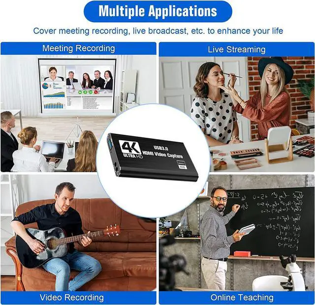 Alt view image 5 of 7 - LUOM 4K USB3.0 HDMI capture card Video game live broadcast USB3.0 capture card HDMI capture with Micr & HDMI Loop-Out, Support EDIC HDCP 2.2 Work with PS4/PC/OBS/DSLR/Camera