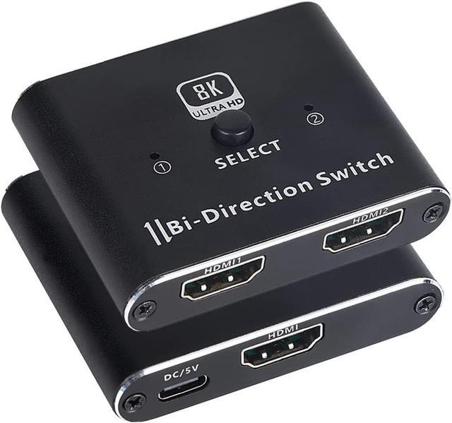 Main image of New 8K Switcher 48Gbps HDMI 2.1 Switch Splitter Bi-Directional  2 in1 Out/1in 2out Ultra HD 8K@60Hz 4K@120Hz High Speed 48Gbps Switch Adapter with Switch Button for Computer Laptop