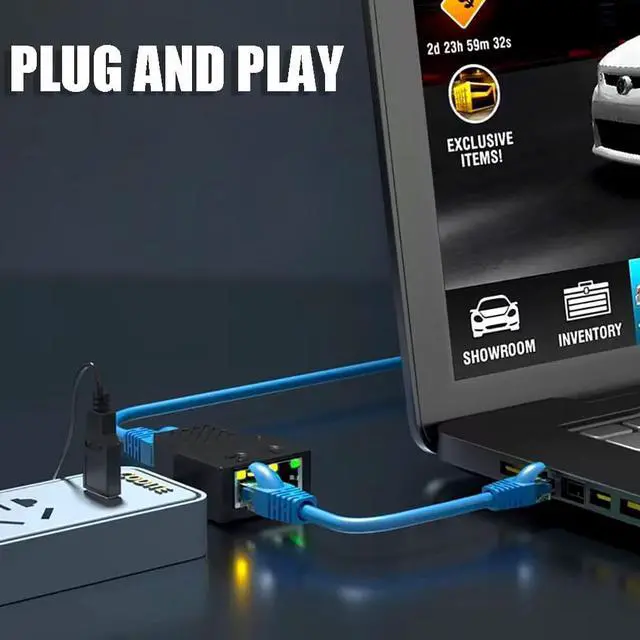 Alt view image 7 of 7 - Ethernet Splitter 1 to 2 RJ45 Network Female to Female Adapter with USB Power Cable, Suitable Cat5, Cat5e, Cat6, Cat7 , Cmpatible with ADSL/Hubs/TVs/Set-top Boxes/Routers/Wireless Devices/Computers