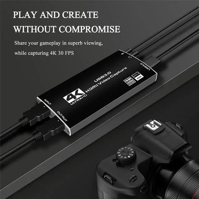 Alt view image 5 of 7 - Portable 4K@60hz 1080P 60fps HDMI-compatible to USB3.0 HD Video Capture Card Durable Audio Converter Live Recording Box Support HDR, EDID, HDCP2.2 Compatible with Nintendo Switch/PS4/PS5/Xbox One
