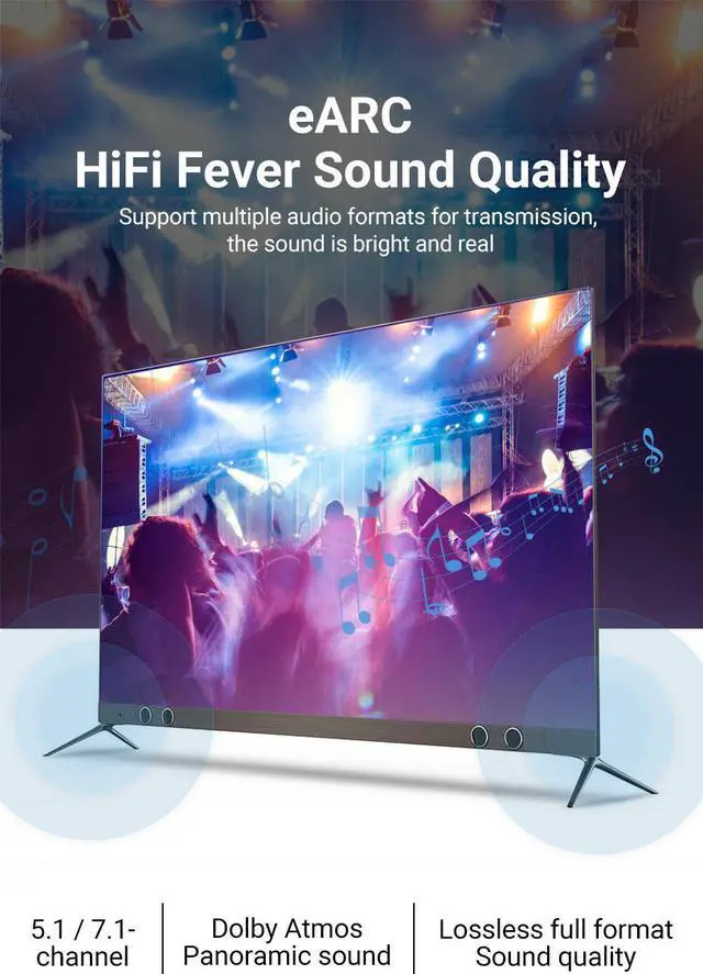 Alt view image 6 of 7 - 8K Fiber Optic HDMI 2.1 Cable 16 Feet in-Wall CL3 Rated (8K60hz 4K120hz HDCP 2.3 2.2 48Gbps) Ultra High Speed Compatible with Apple-TV Dolby Vision Atmos PS5 PS4, Xbox One Series X RTX 3080/3090