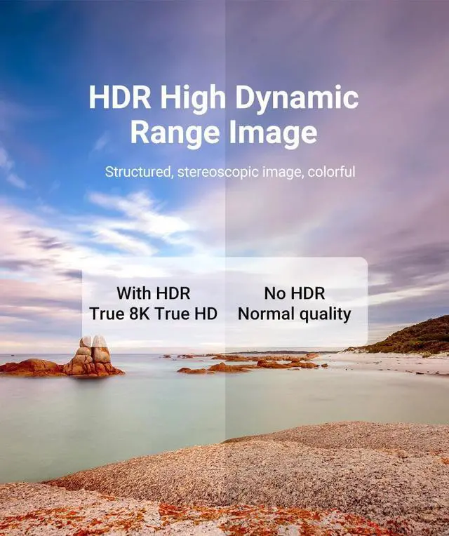 Alt view image 4 of 7 - 8K 48Gbps Fiber Optic HDMI2.1 Long Cable 120Hz 4K 8K HDMI 2.1 8K60hz 4K120hz 4K144hz HDCP 2.3 2.2 48Gbps Ultra High Speed Compatible with Apple-TV Dolby Vision Atmos PS5 PS4, Xbox One Series X-100FT