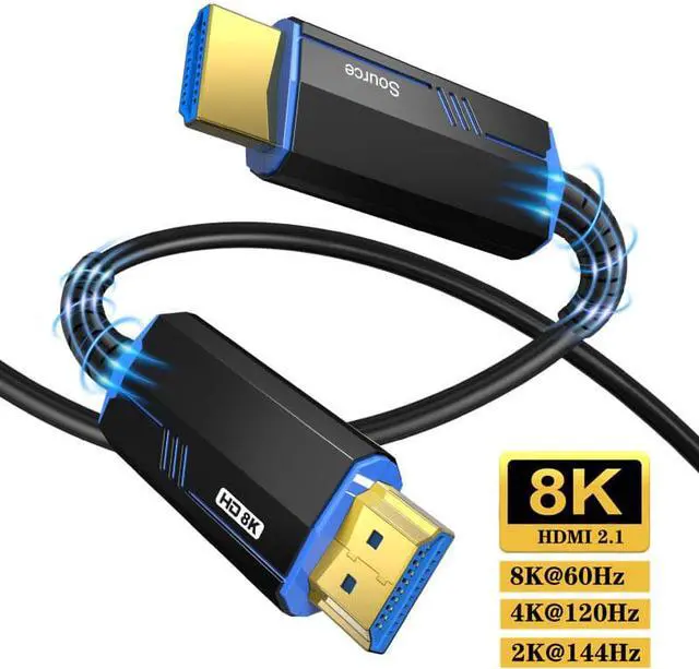 Main image of 8K HDMI Fiber Optic Cable 164FT, 48Gbps High Speed In Wall CL3 Rated HDMI 2.1 Cable, Support 8K@60Hz 4K@120Hz/144Hz HDR10 eARC Dolby HDCP 2.2&2.3 RTX 3080 Compatible with PS5/TV/Xbox Series X