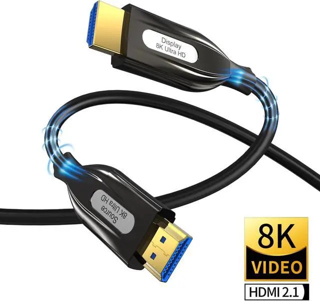 Main image of 8K 4K Fiber Optic HDMI Cable 164FT, 8K HDR High Speed 48Gbps HDMI to HDMI Cord, HDCP 2.2/2.3,ARC,Video 8K UHD 2160p,HD 1080p,3D-for Laptop,Game Monitor,PS3,PS4,Blu-ray,Netflix Projector