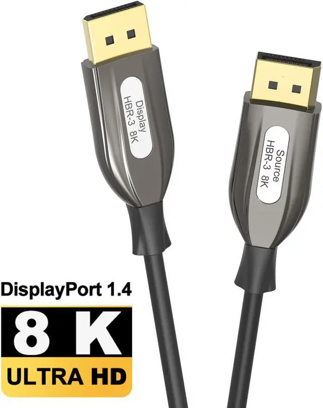 Main image of Unidirectional DP Fiber Optic Cable 164ft, 8K Fiber Displayport Cable Support HBR3, DSC 1.2, HDR10, 32.4Gbps, 8K@60Hz, 4K@144Hz, Thin and Slim Fiber DP1.4 Cable with Optic Technology