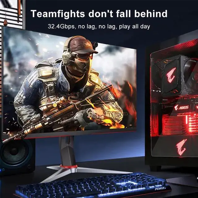 Alt view image 7 of 7 - Directional Ultra High Speed 2.1 HDMI Cable, Certified Premium 48 Gbps Fiber Optic HDMI Cable, Supports 8K @ 60HZ, 4K @ 120HZ, Compatible with Gaming Laptop TV PC Computer Monitor - 164ft