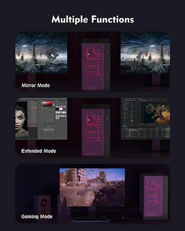 Alt view image 5 of 7 - VESA Certified DisplayPort Cable 1.4, 8K 10ft/ 3M DP Cable Cord (8K@60Hz, 4K@144Hz, 1080P@240Hz) Display Port HBR3 32.4Gbps, HDCP 2.2 for PC, Laptop, TV Gaming Monitor - Silver