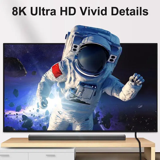 Alt view image 6 of 7 - 8K DisplayPort to DisplayPort Cable, 16.4 Feet, Gold-Plated Display Port 1.4 Cable (8K@60Hz 4K@120Hz 165Hz 144Hz) DP Cable Compatible with Dell, Monitor, Projector, Desktop, AMD, NVIDIA, Lenovo, HP