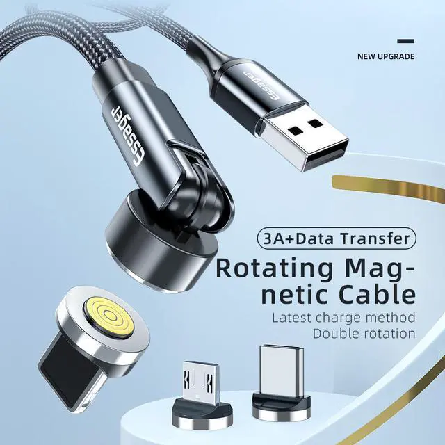 Alt view image 2 of 7 - LUOM USB A to USB C Cable (2-Pack, 6.6ft), 3A USB C Cable with 540 Rotate, Type C Charger Cable Fast Charging for MacBook Pro, iPad Pro Air Mini, Samsung Galaxy S23/22/Z Fold/Z Flip, Pixel