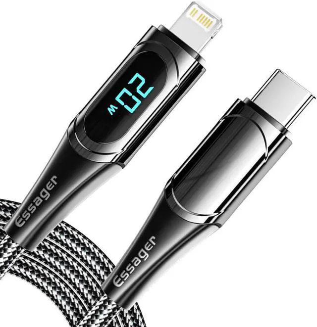 Main image of USB C to L ightning Cable, 6.6FT-1Pack Charging Syncing Cord with LED Display Compatible with iPhone 13 13 Pro 12 Pro Max 12 11 X XS XR 8 Plus, AirPods Pro, Supports Power Delivery