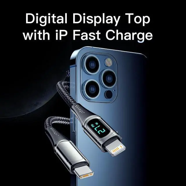 Alt view image 7 of 7 - USB C to L ightning Cable, 3.3FT-2Pack Charging Syncing Cord with LED Display Compatible with iPhone 13 13 Pro 12 Pro Max 12 11 X XS XR 8 Plus, AirPods Pro, Supports Power Delivery