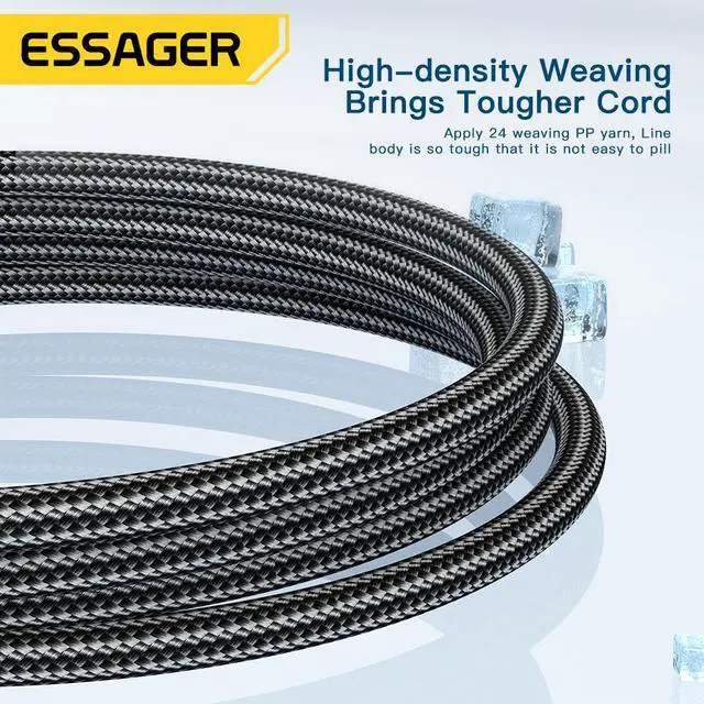 Alt view image 6 of 7 - 120W USB A to USB C Cable, LUOM 6A PD QC 4.0 Type C to Type C Cable Super Fast Charging USB C Cable(3.3ft, Black, 1 Pack)