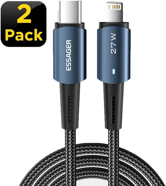 LUOM USB C to Lightning Cable (2-Pack, 6.6ft), 27W 3A USB C Cable, Type C  Charger Cable Fast Charging for iPhone 11 12 14 Pro Max Mini Xs Xr X 8 iPad  MacBook 